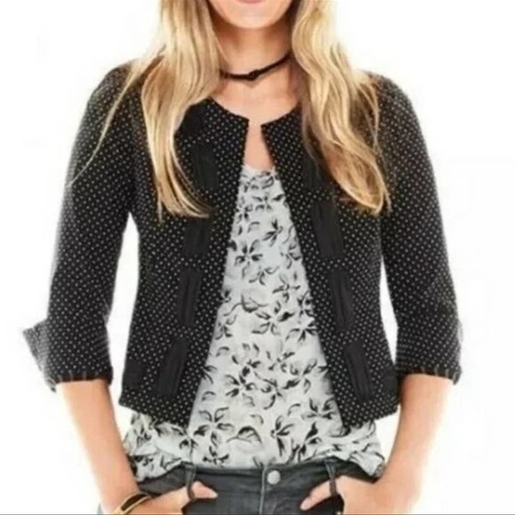 Cabi Polka Dot Cropped Seaside Jacket Size 6 - Picture 1 of 12